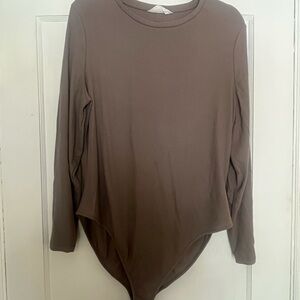 Primark Brown Asymmetrical Long Sleeve Bodysuit